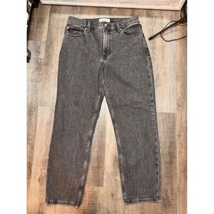 Abercrombie & Fitch The Mom High Rise Jeans Washed Black Gray Size 29‎ 8 Regular